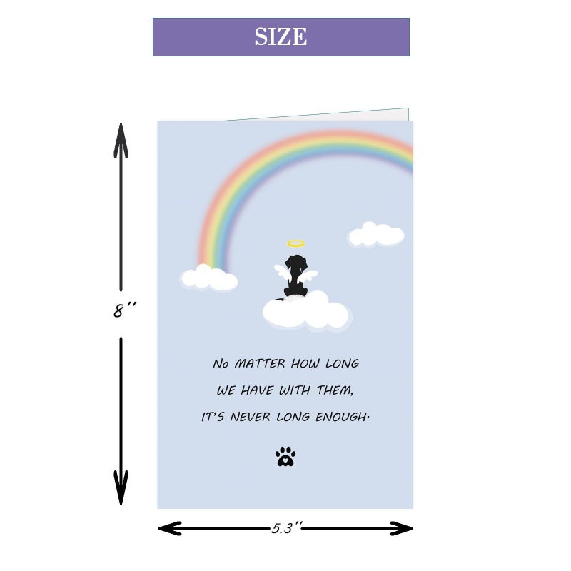 Greeting Card Mourning Card For Lost Pet Dog Cute Pet Dog Lost Rainbow Bridge, Dog - Image 3